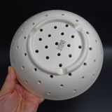 Digoin white earthenware strawberry drain plate - circa 1950 - Vintage