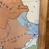 Historical school geographic map of France and Europe