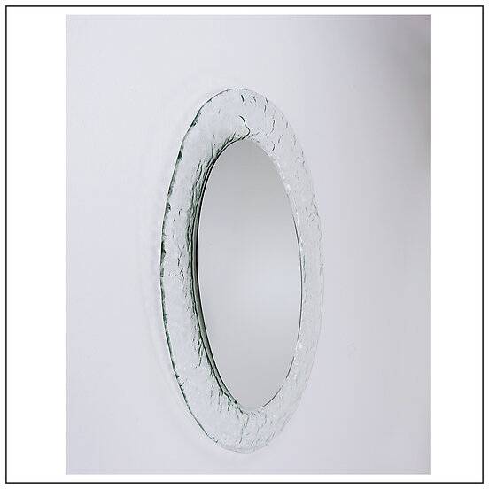 Murano Oval Glass Wall Mirror 1970s