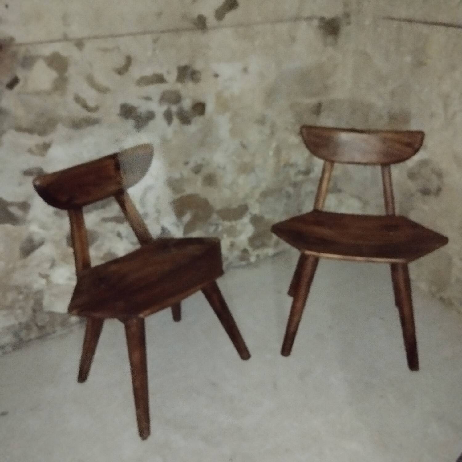 Pair of brutalist chairs from the 70s