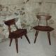 Paire de chaises brutaliste années 70