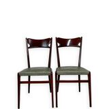 Chaises de salle à manger en bois de hêtre aux tons verts, années 1950