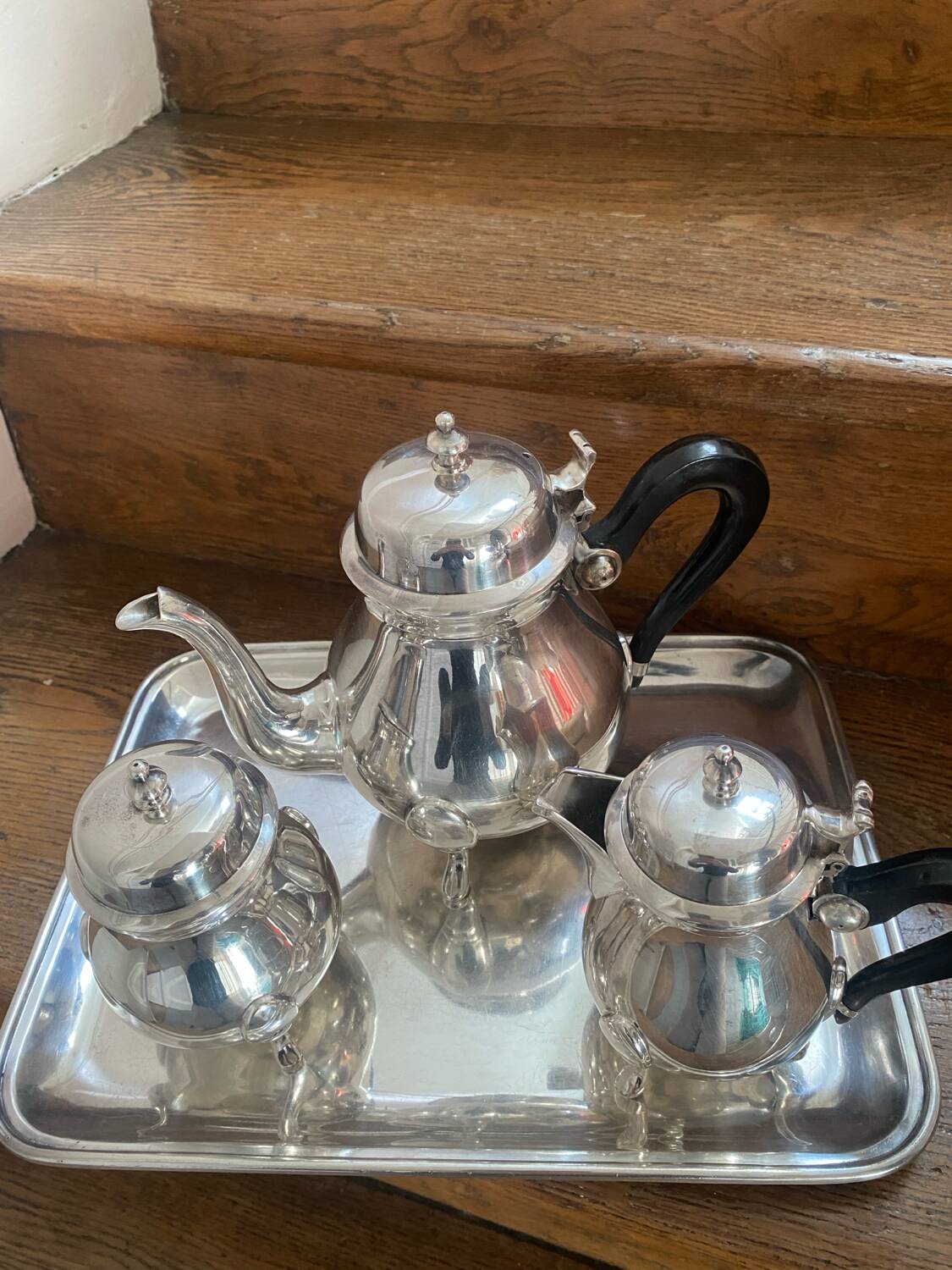 Antique silver-plated coffee service