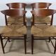 Série de 4 chaises scandinave Peter Hvidt – teck & corde - Années 60