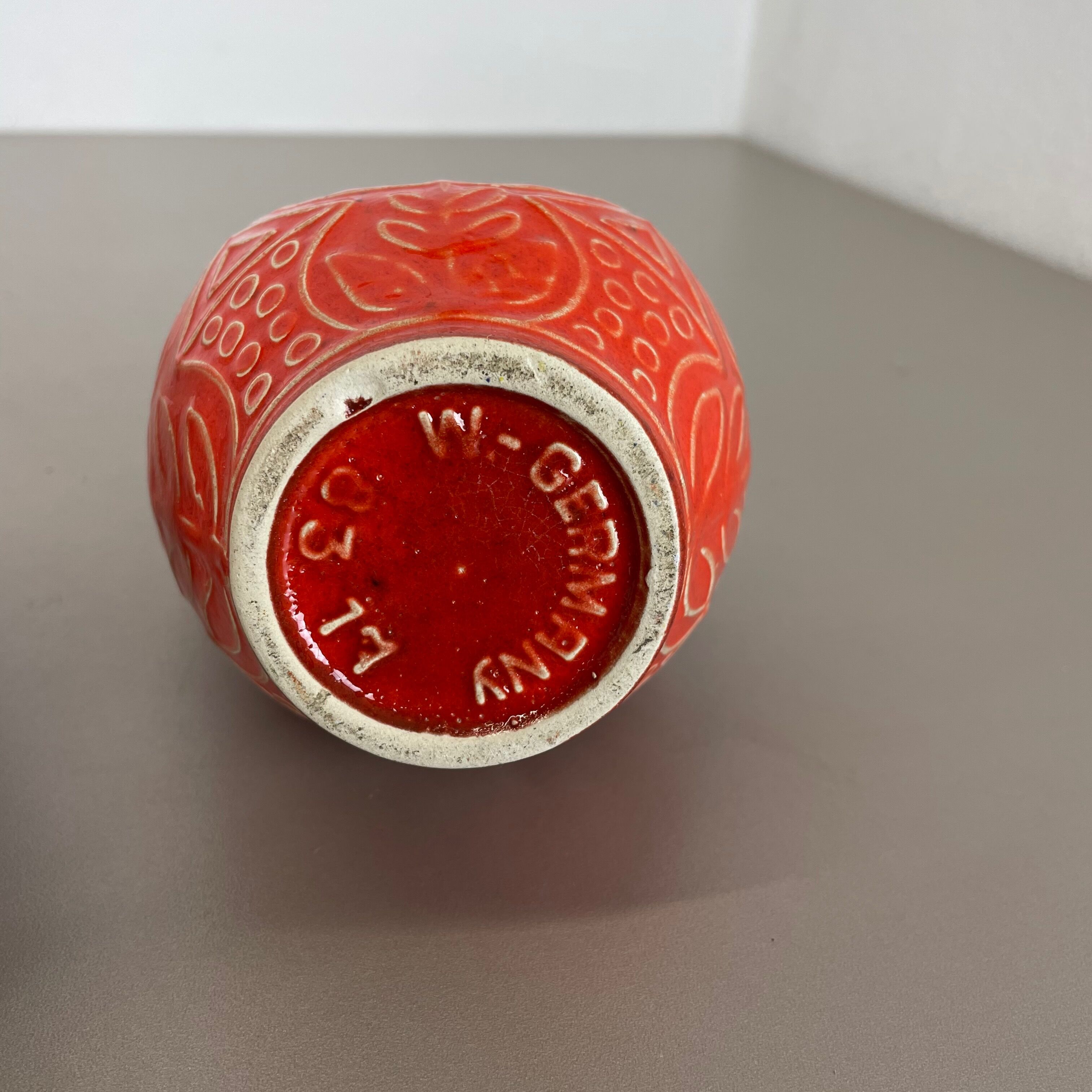 Set of 2 fat lava pottery vase made Bay Ceramics, Germany