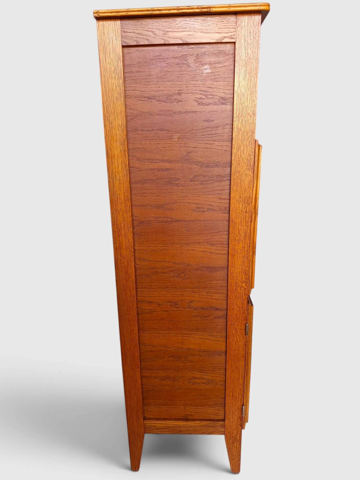 Vintage oak secretary with chestnut inlays – 1960