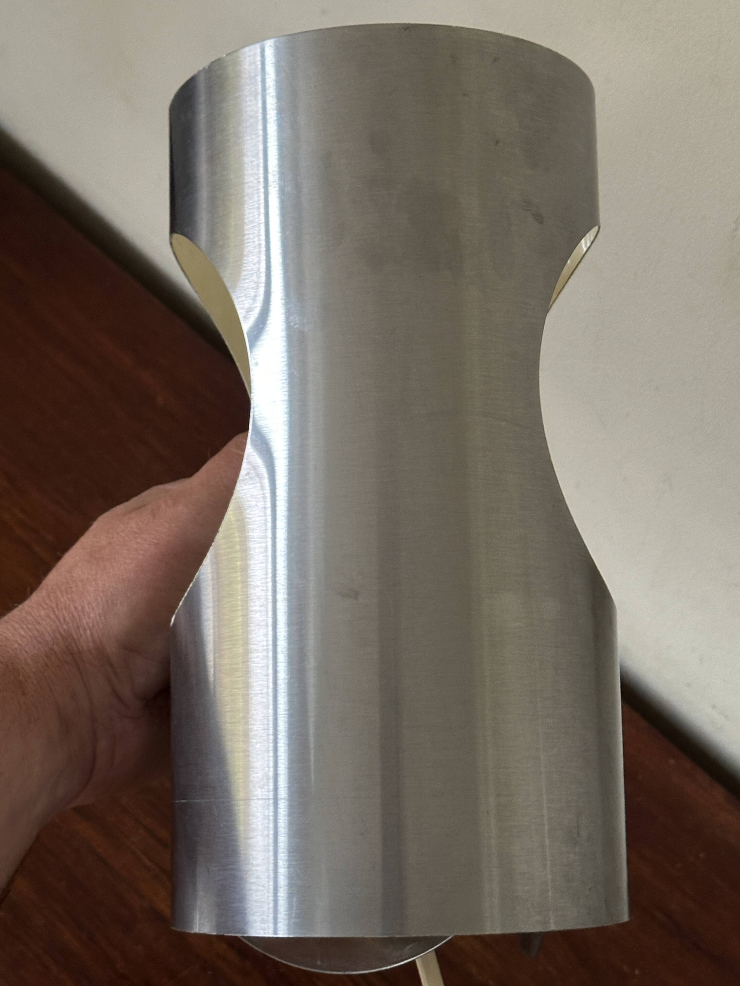 Vintage tube stainless steel lamp, 70s design