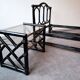 Bamboo and rattan bed and bedside table set, Italian design, 1970s.