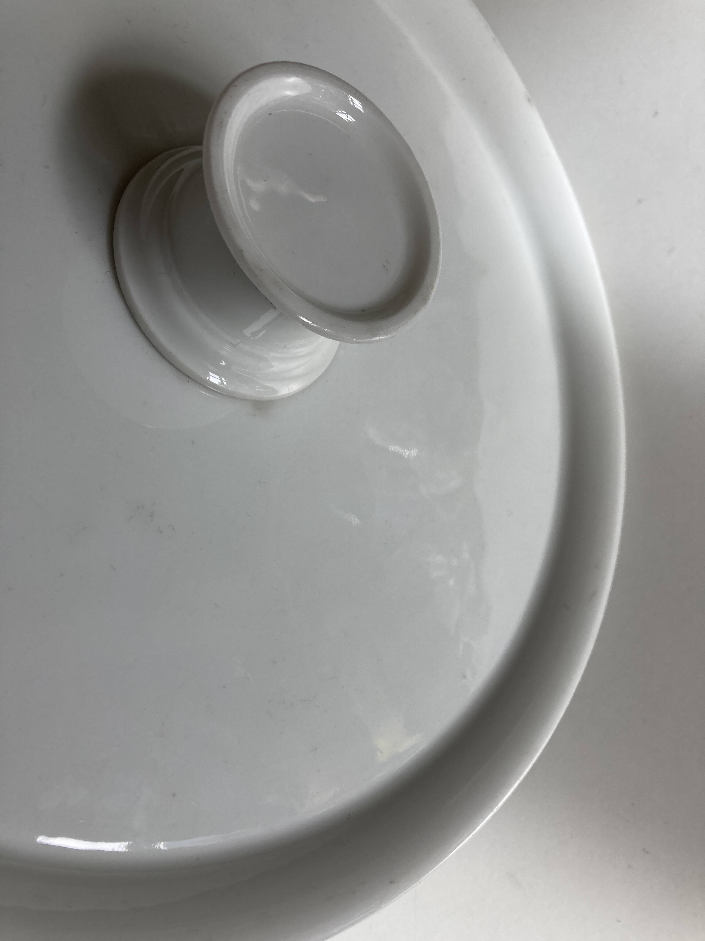 Louis Philippe 19th century mounted cake plate in white earthenware