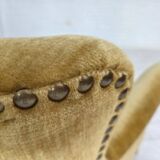 1960s, Danish armchair, honey-yellow furniture velour, original condition.