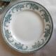 6 old dessert plates, iron earth, green décor