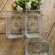 Duralex vintage glass and silver metal tray/servant