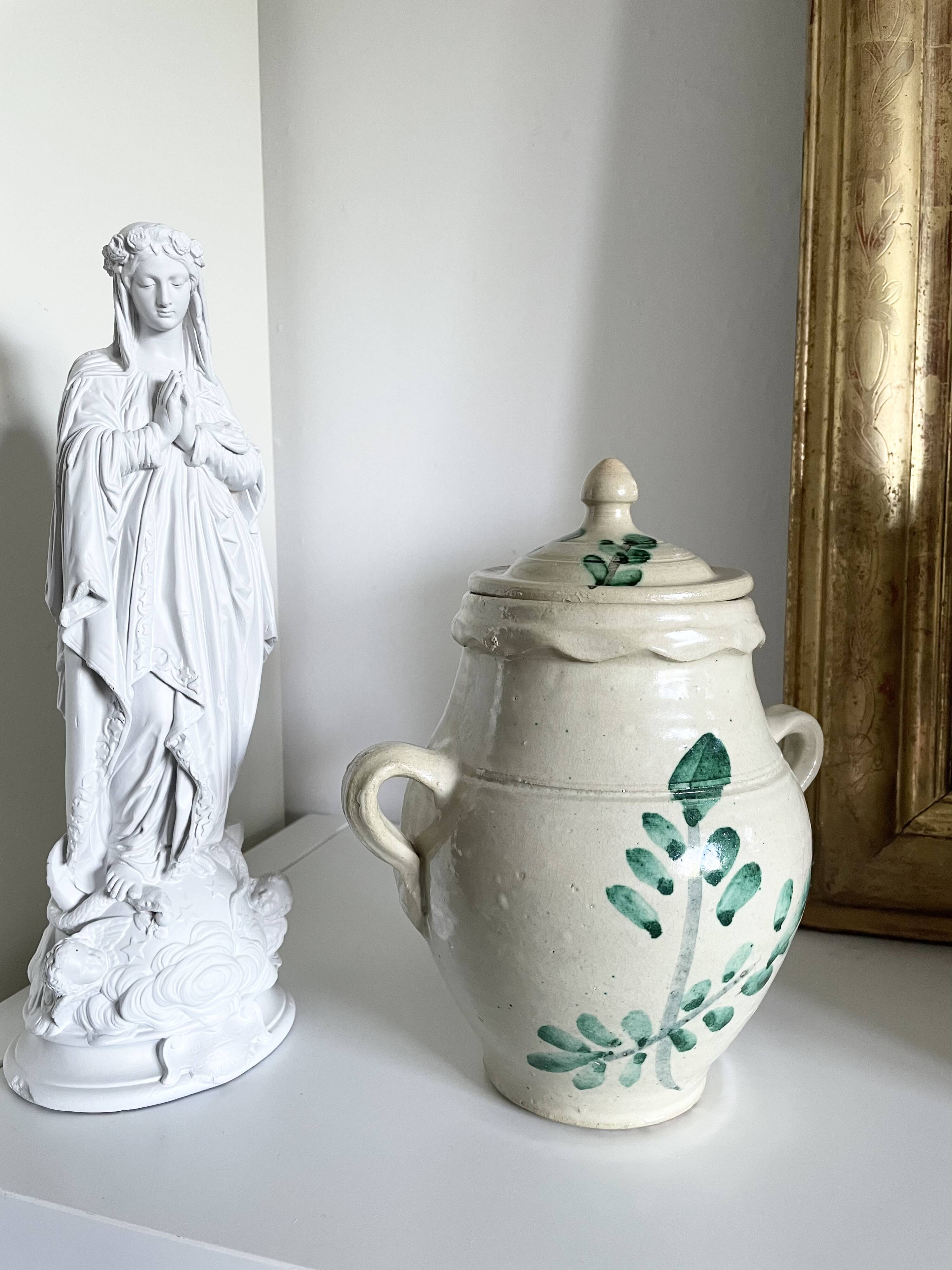 Orza ancienne de Lucena, Cordoue céramique andalouse vernissée à décor vé