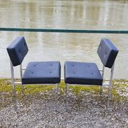 Paire de chaises en skaï design chromé - 1950s