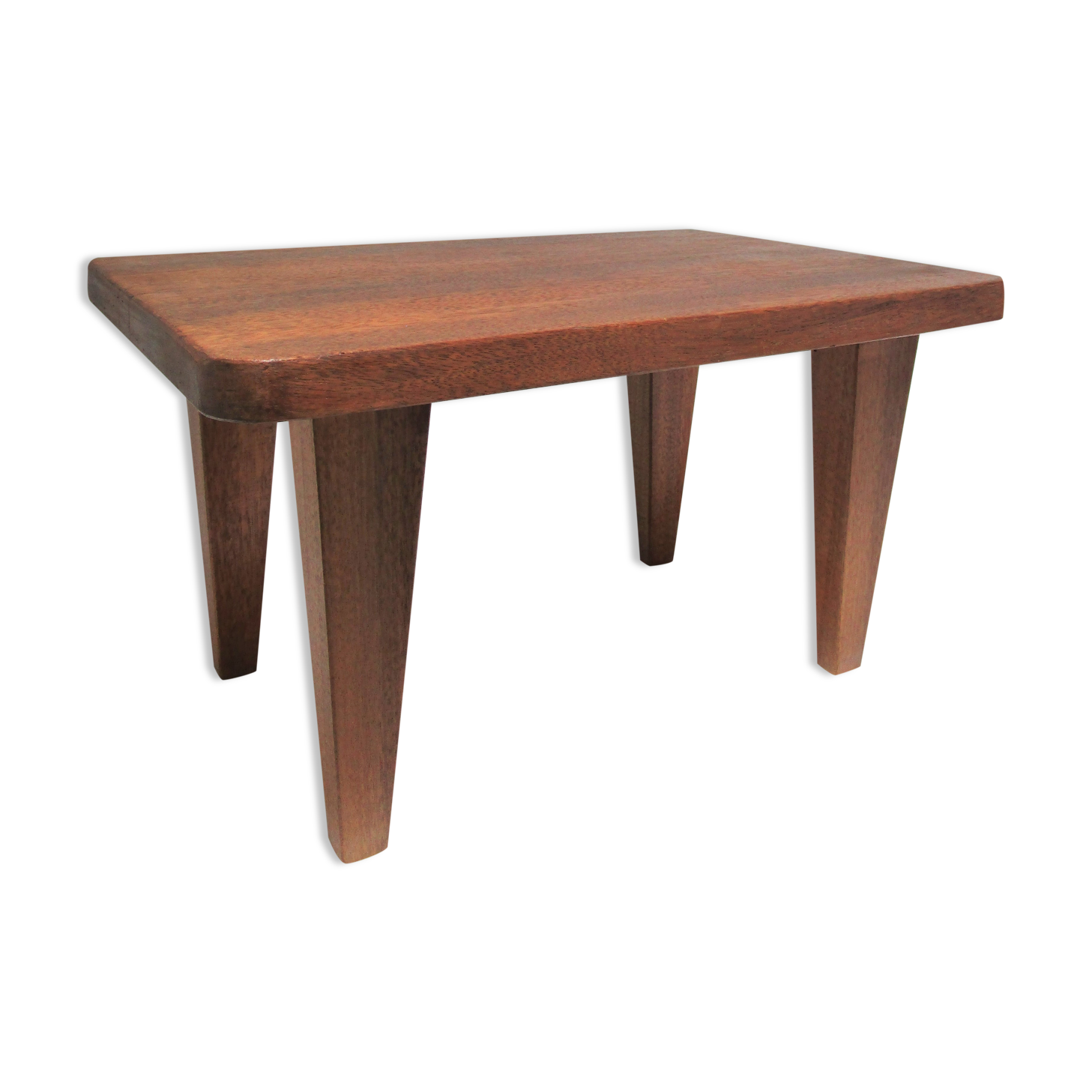 Tabouret bas bois massif années 50 / 60