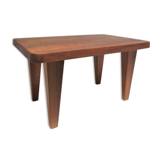 low wooden stool solid wood 50s / 60s