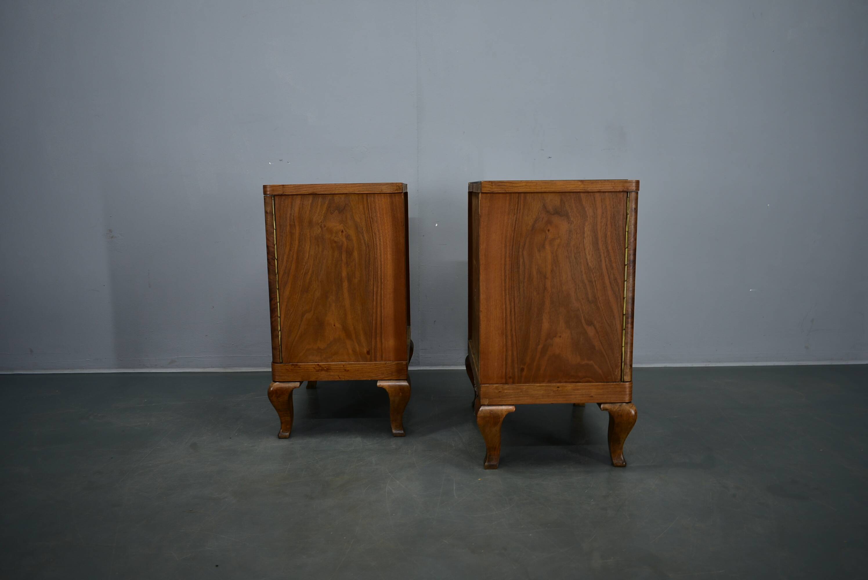 1932s pair of art deco bedside tables, Czechoslovakia