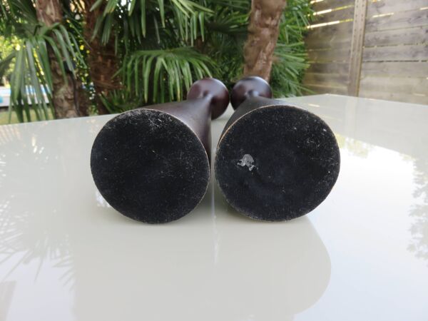 Paire de grands bougeoirs scandinaves, années 70, vintage