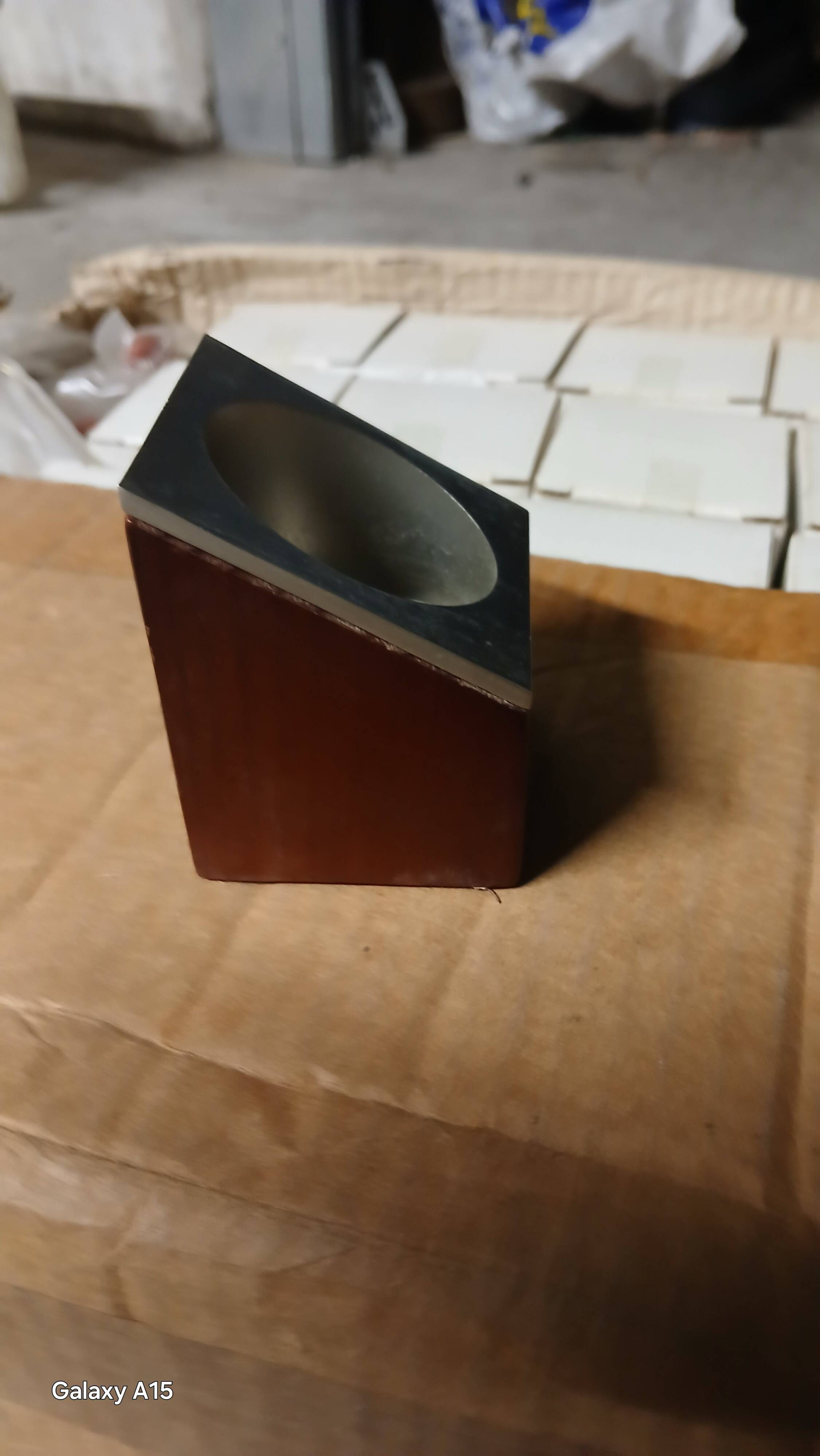 45 metal and wood candle holders