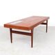 Vintage teak coffee table with blue tiles by Johannes Andersen, Silkeborg 1960s