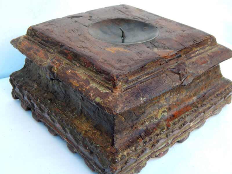 Old teck column teck bougeoir