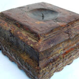 Bougeoir teck ancienne colonne