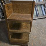 Art deco style bedside table in elm burl