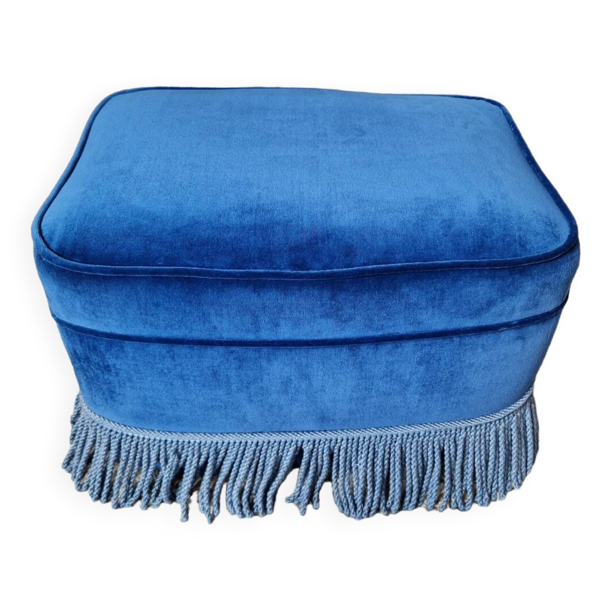 Vintage blue pouf