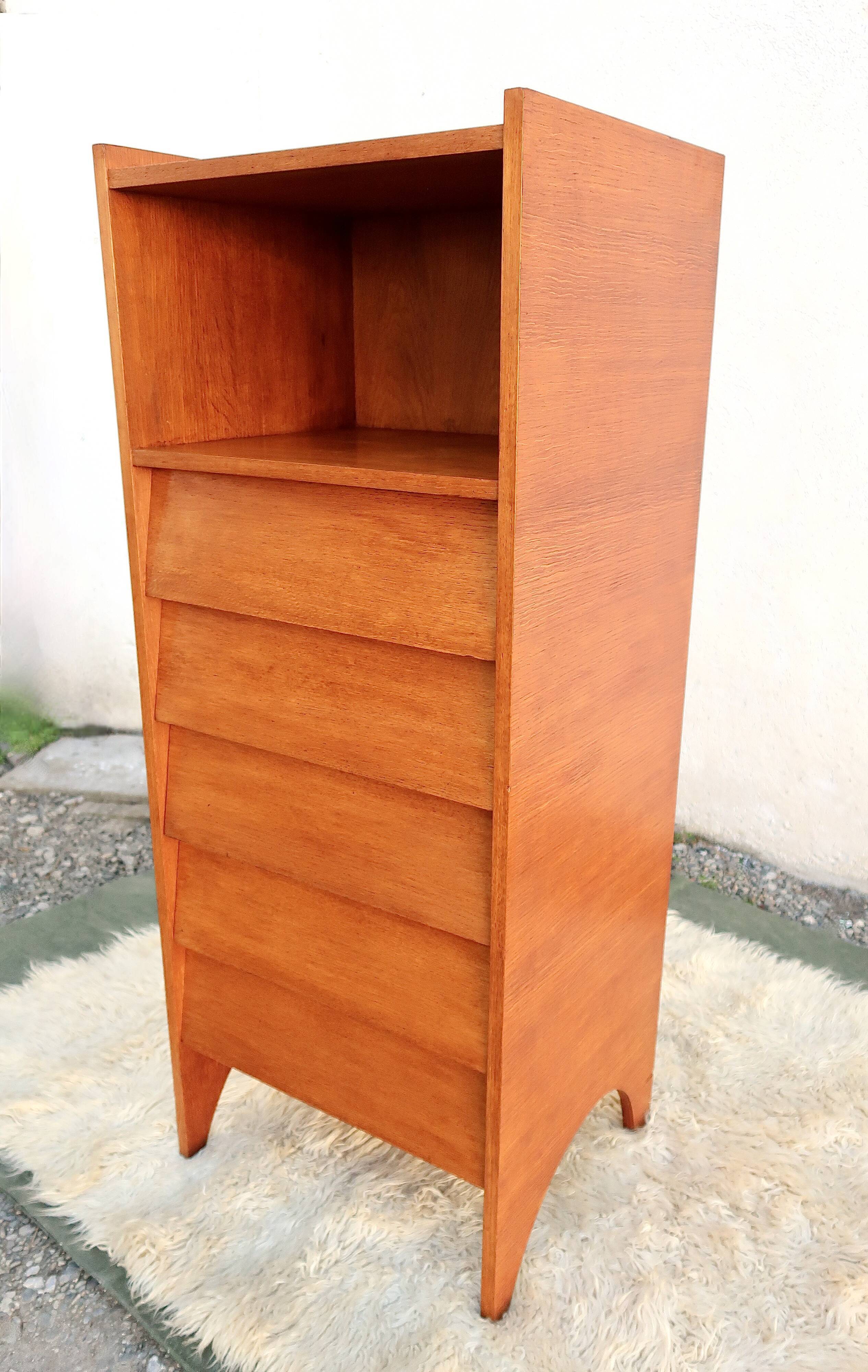 Chiffonnier en chêne clair vintage 1950