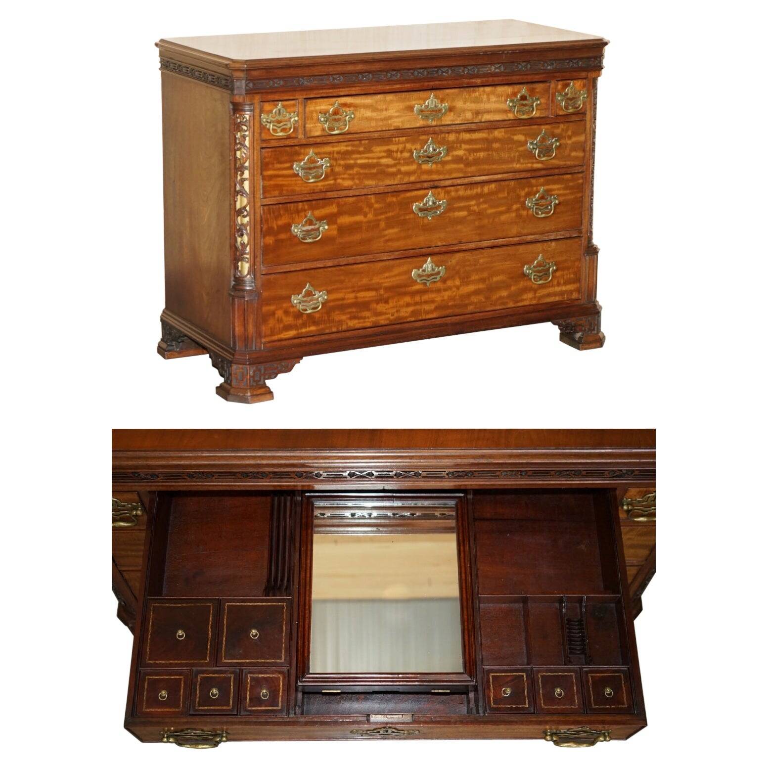 George III commode circa 1770 in walnut by Thomas Chippendale.