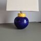 Vintage French table lamp in blue stone 1980s