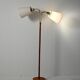 Scandinavian floor lamp in oak and brass, 50s