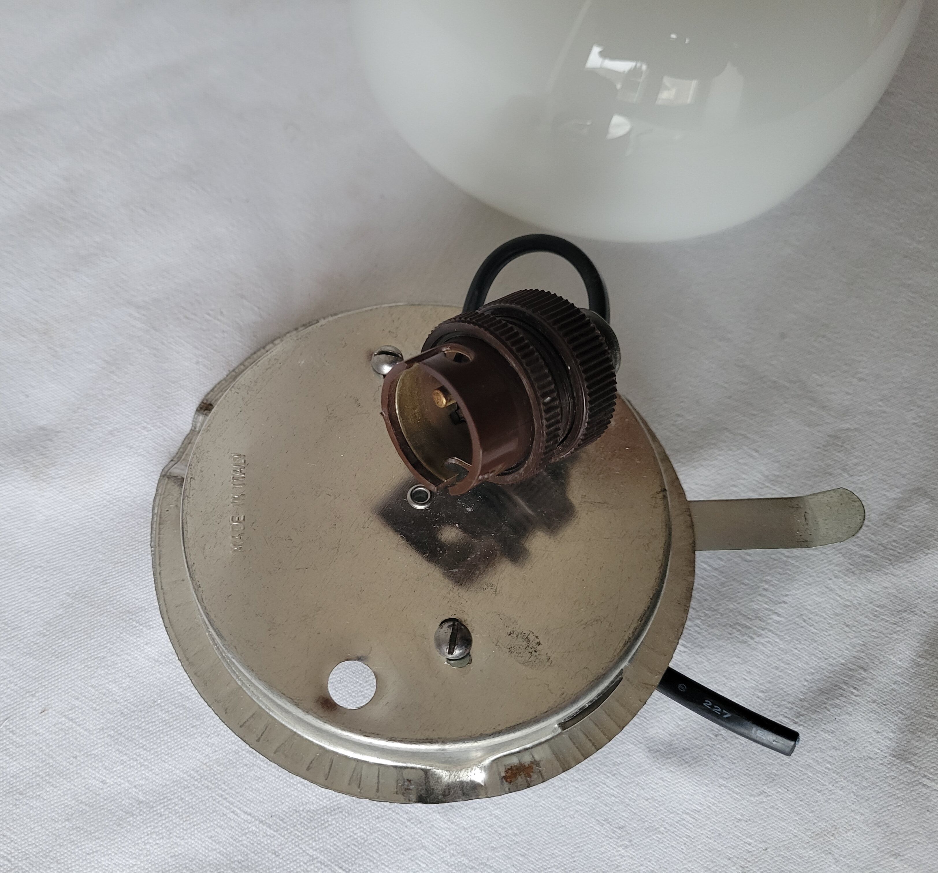 Half-globe opaline ceiling lamp