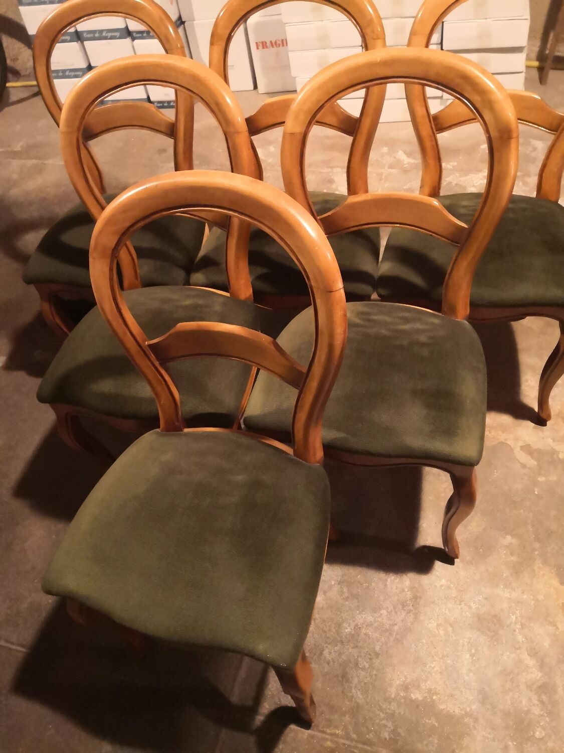 6 Chaises Louis-Philippe boiserie en hêtre