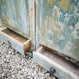Old blue patinated wardrobe
