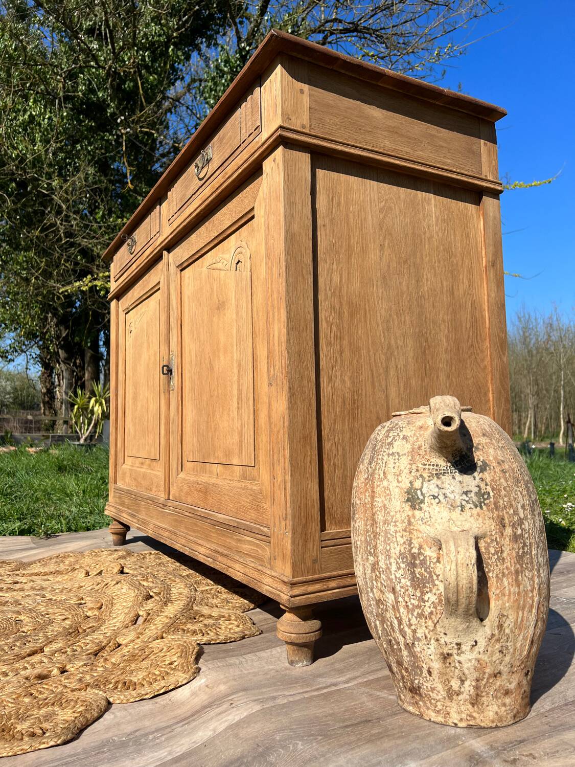 Art Deco light oak sideboard