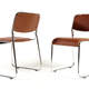 Set of 4 modern vintage Danish retro dining chairs in chrome and faux leather 60s 70s