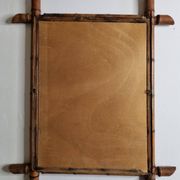 Turned wooden mirror in imitation of bamboo, from the 20s-30s, 54 x 65 cm