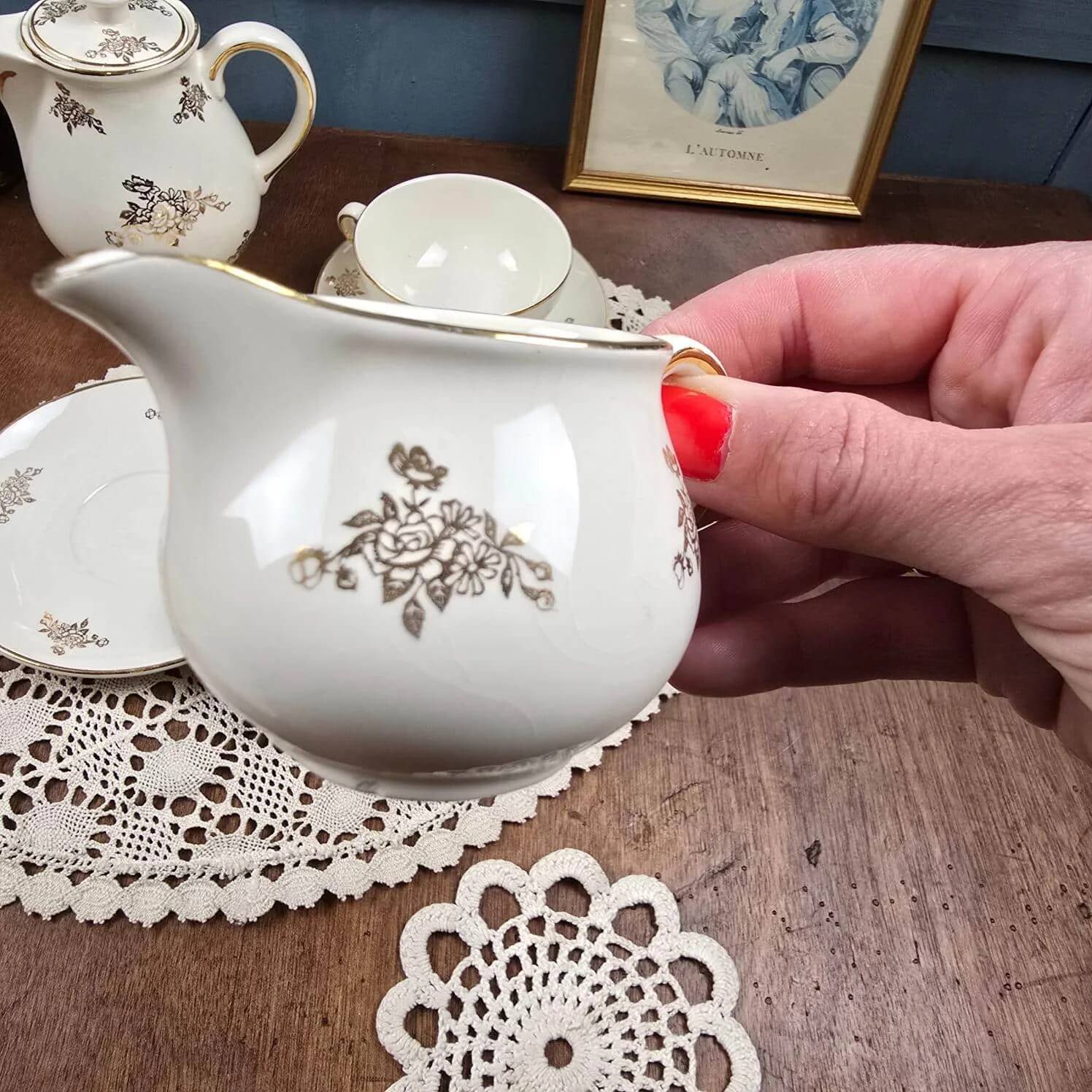 Service à thé crème & or – Villeroy & Boch Mettlach