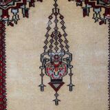 Vintage Pakistani carpet Lahore handmade 77cm x 140cm 1960s, 1C716