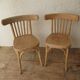 Paire de chaises bistrot en bois brut