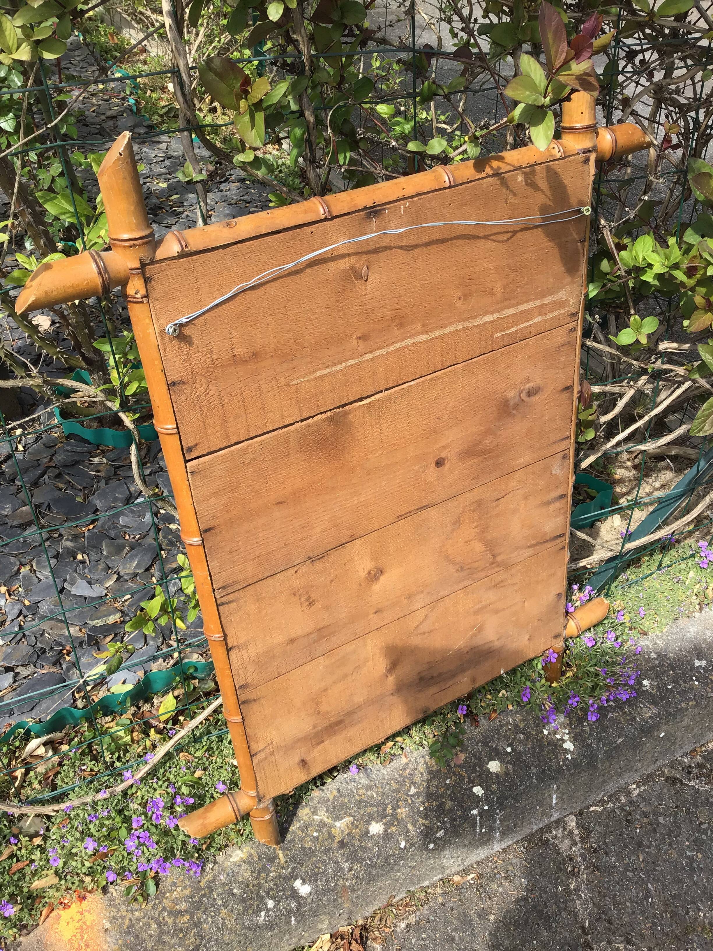 Vintage bamboo mirror 61x79cm