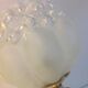 Pair of bubbled glass globe bedside lamps / vintage 60s-70s