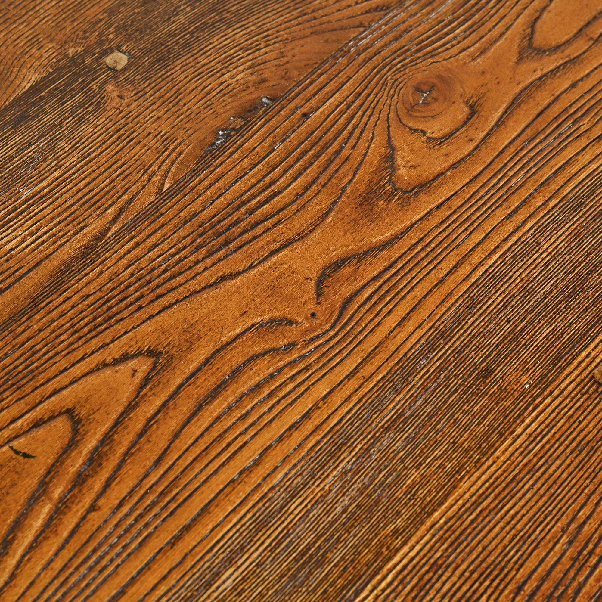 Solid wood dining table, French Alps, around 1970.