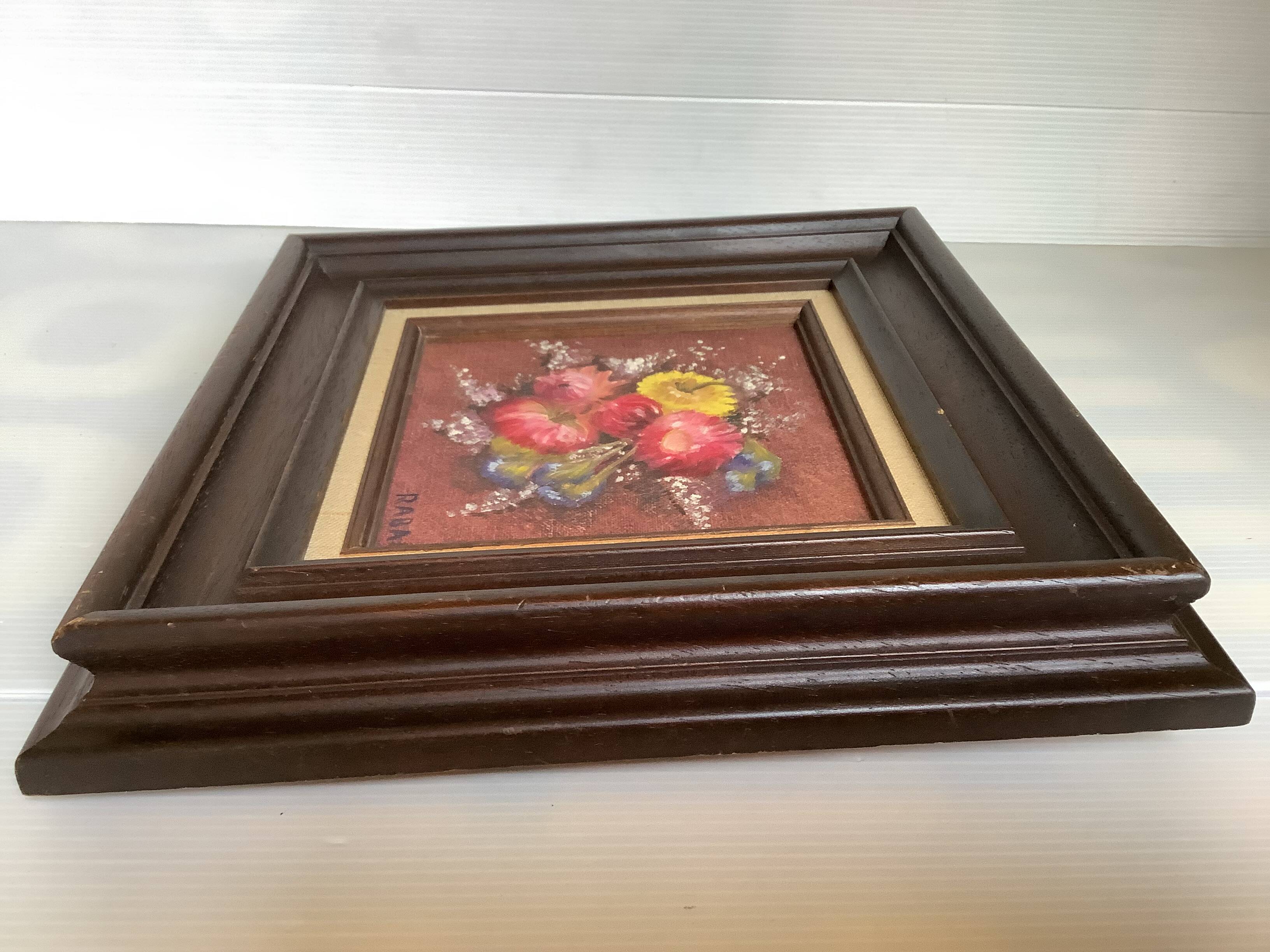 Bouquet of flowers oil on canvas painting Rabaey