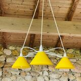 Vintage 3-light pendant light by Le Dauphin circa 1980s