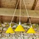 Vintage 3-light pendant light by Le Dauphin circa 1980s