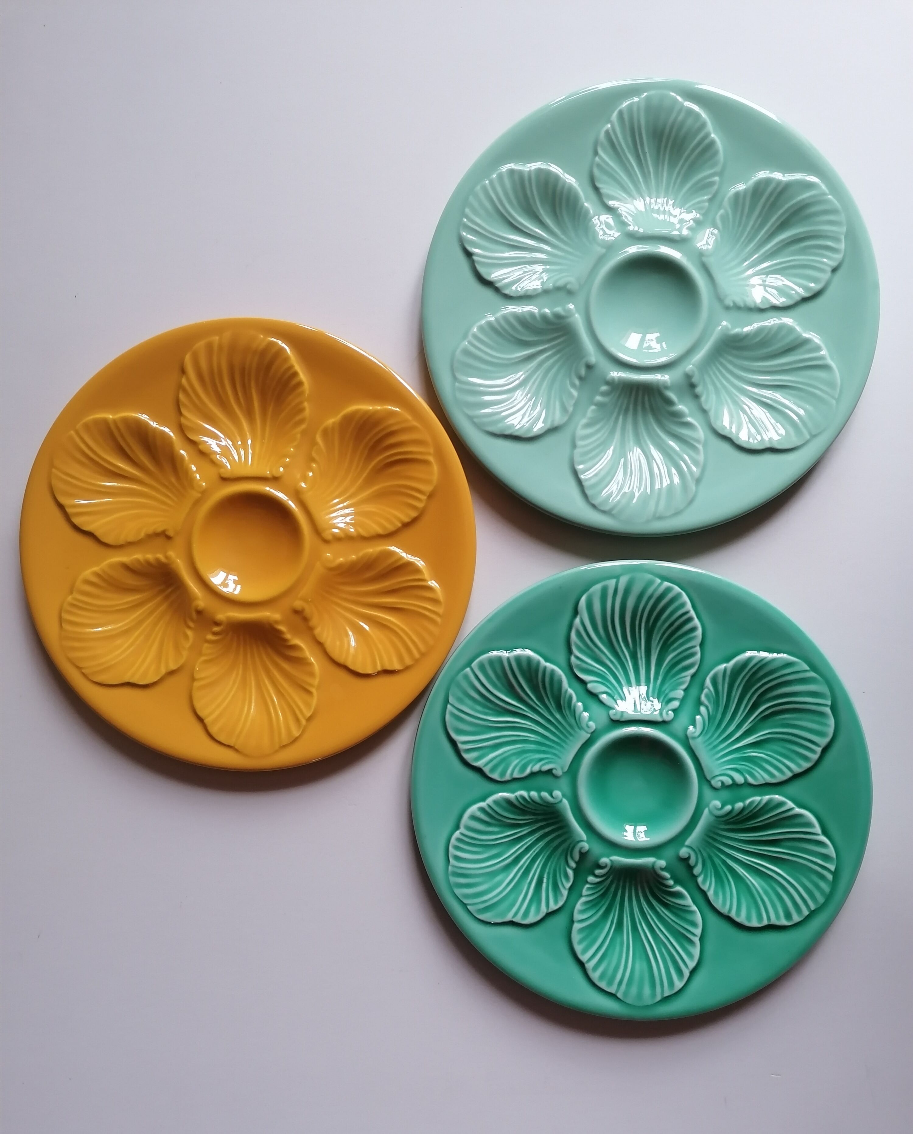 6 assiettes à huîtres pastels proceram