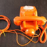 Vintage phone with orange dial 70's