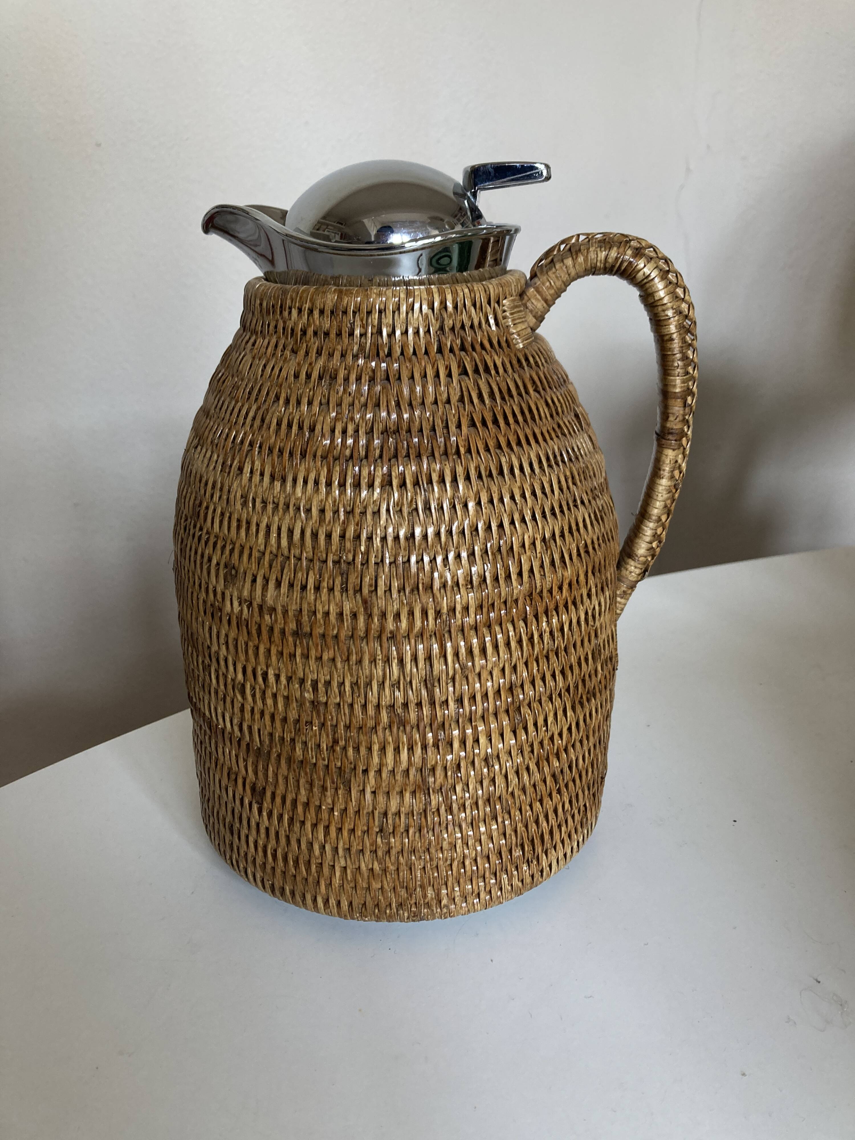 Wicker-covered thermos carafe designed by Ola Olson for Xtra 1980.